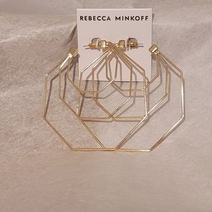 Geometric Hoop gold tone earrings